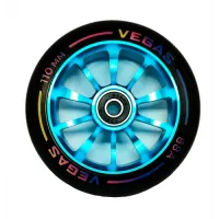 Колесо для трюкового самоката Haevner алюминиевое (110мм/ABEC 9) в черно-бирюзовом цвете